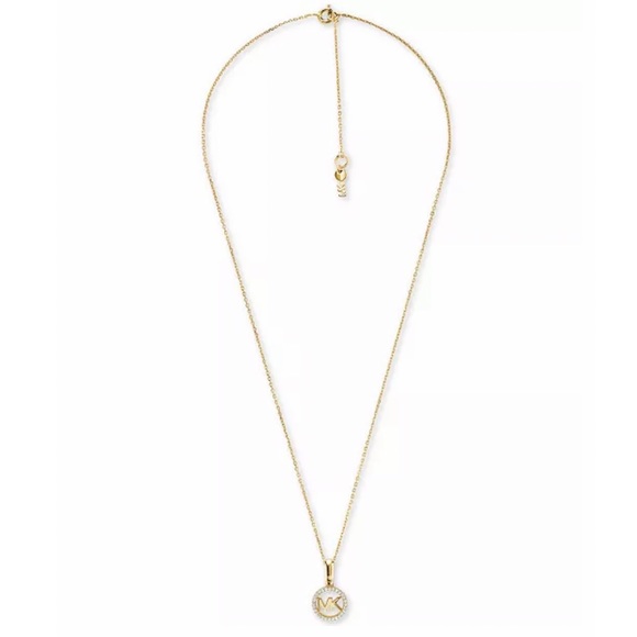 MICHAEL KORS Gold Crystal Logo Necklace Set - Picture 3 of 5